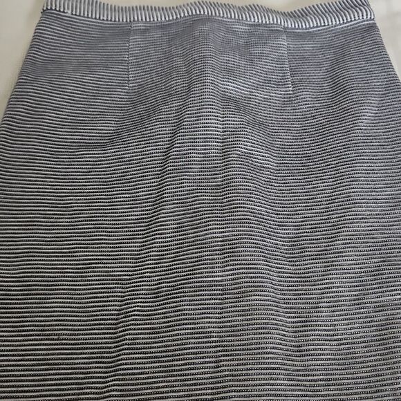Topshop Striped Pencil Midi Skirt 4 Navy Blue/Gray - Picture 15 of 16